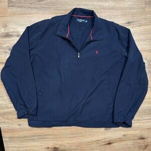 navy blue polo ralph lauren golf quarter zip polo jacket
